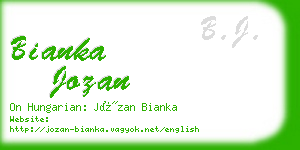 bianka jozan business card