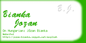 bianka jozan business card